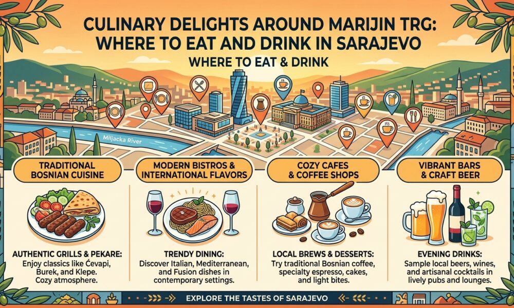 Culinary Delights Around Маријин Трг: Where to Eat and Drink